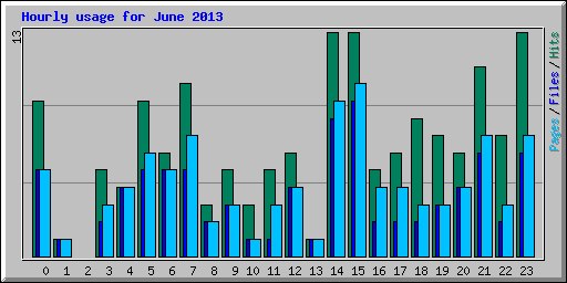 Hourly usage for June 2013